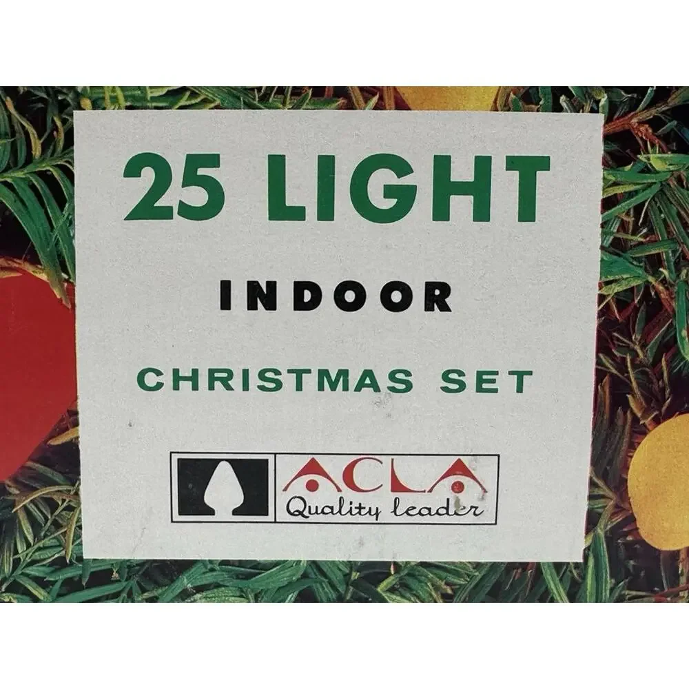 Vintage 25 Indoor Multicolored Christmas Light ACLA Boston Ma‎ Missing 5 Bulbs